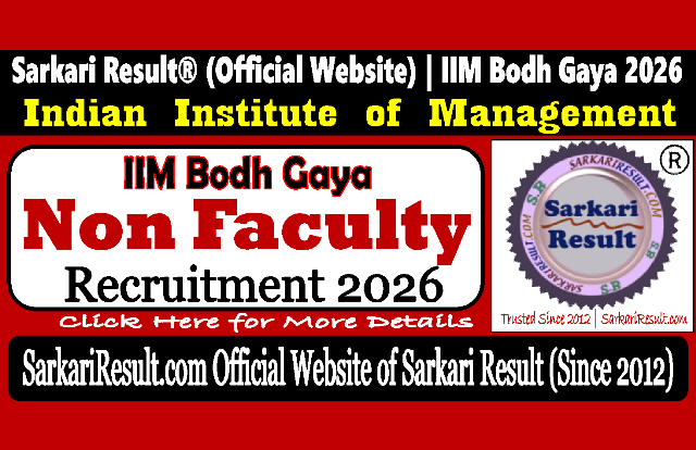 IIM Bodh Gaya non Faculty 2026