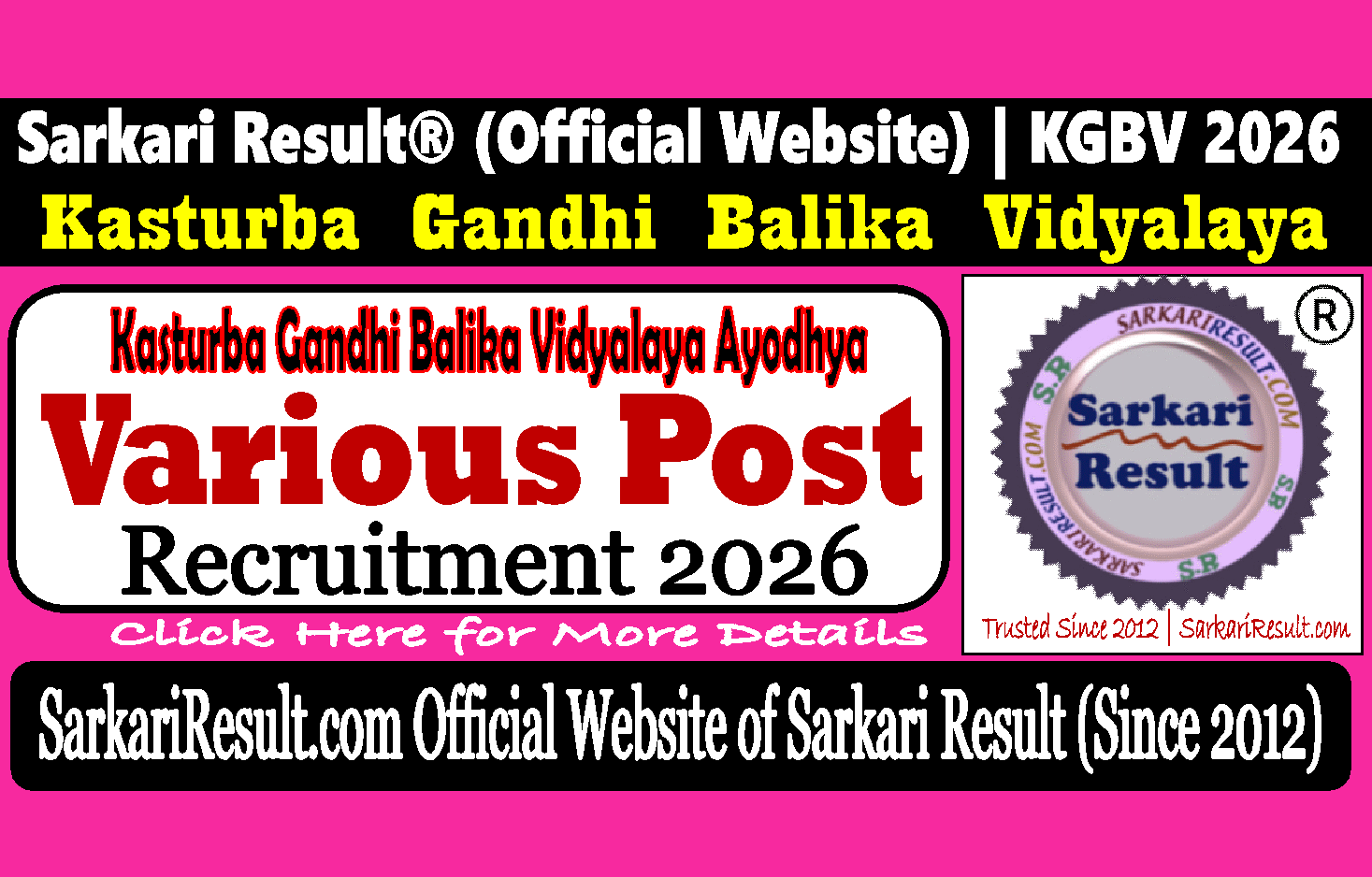 Kasturba Gandhi Balika Vidyalaya Ayodhya Sarkari Result Kasturba Gandhi Balika Vidyalaya Ayodhya