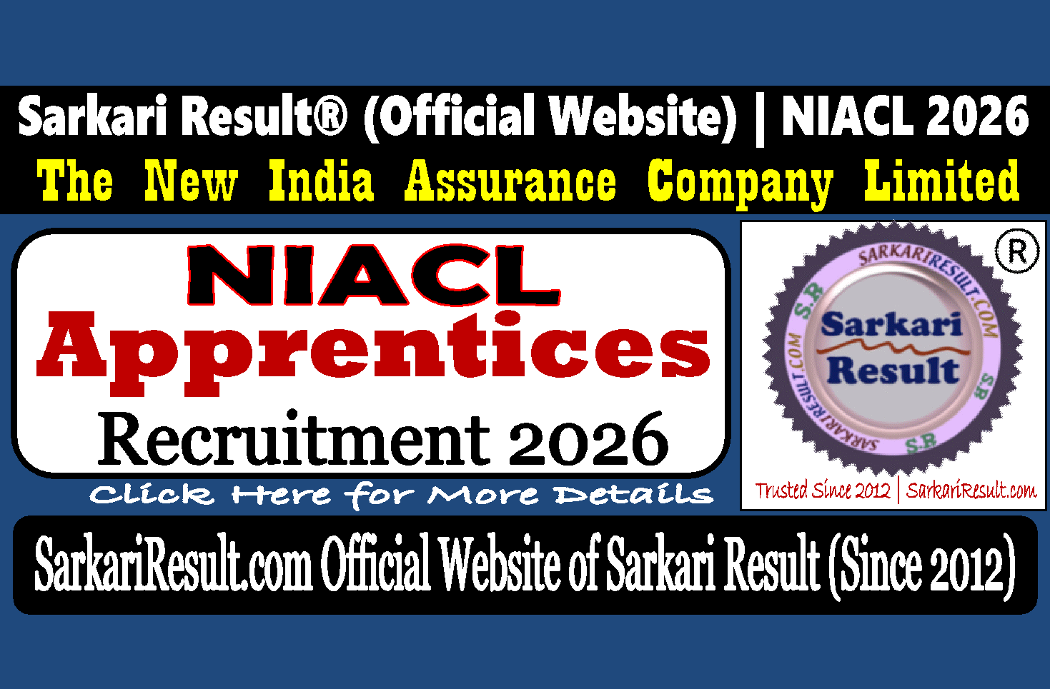 Result Flash NIACL Apprentices Online Form 2026 NIACL Apprentices Online Form 2026