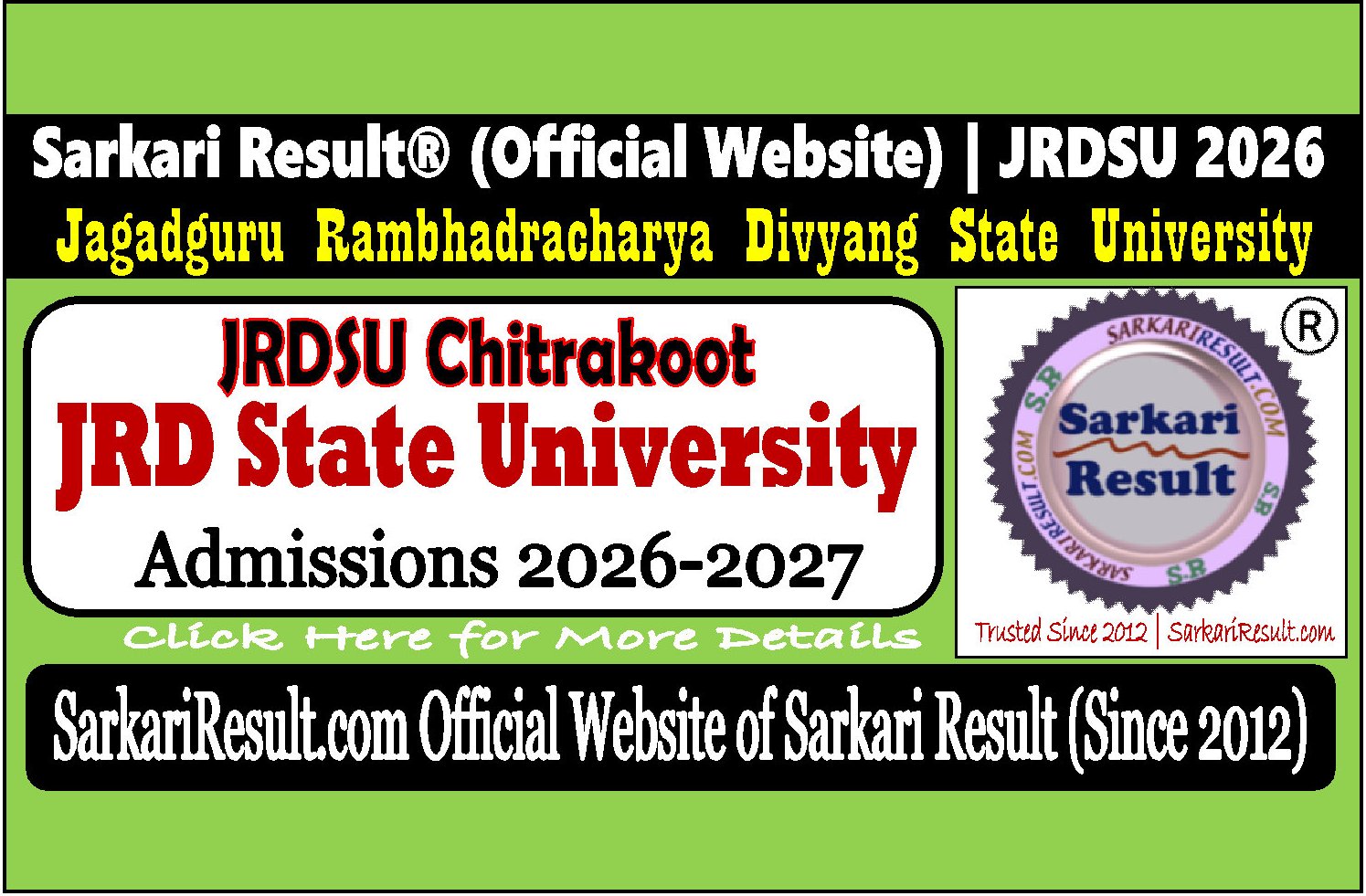 JRD State University Admission 2026