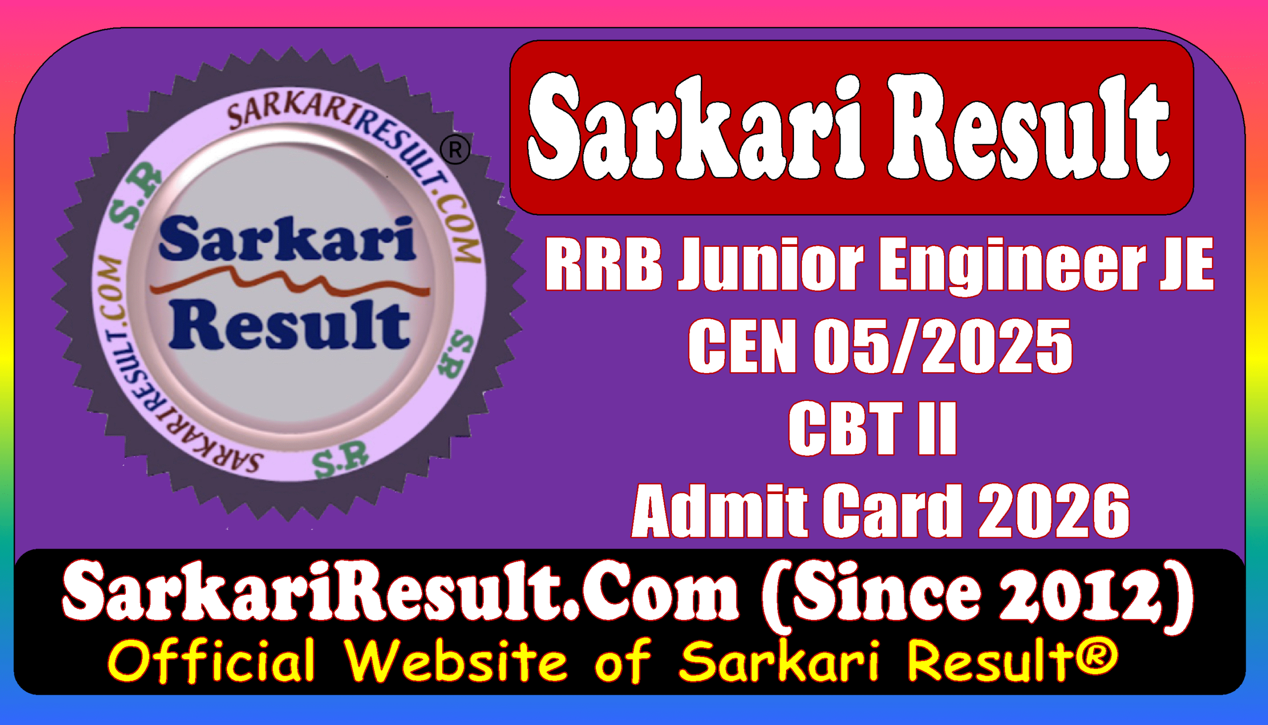RRB Junior Engineer CBT II Admit Card 2026 Sarkari Result RRB Junior Engineer CBT II Admit Card 2026 Sarkari Result