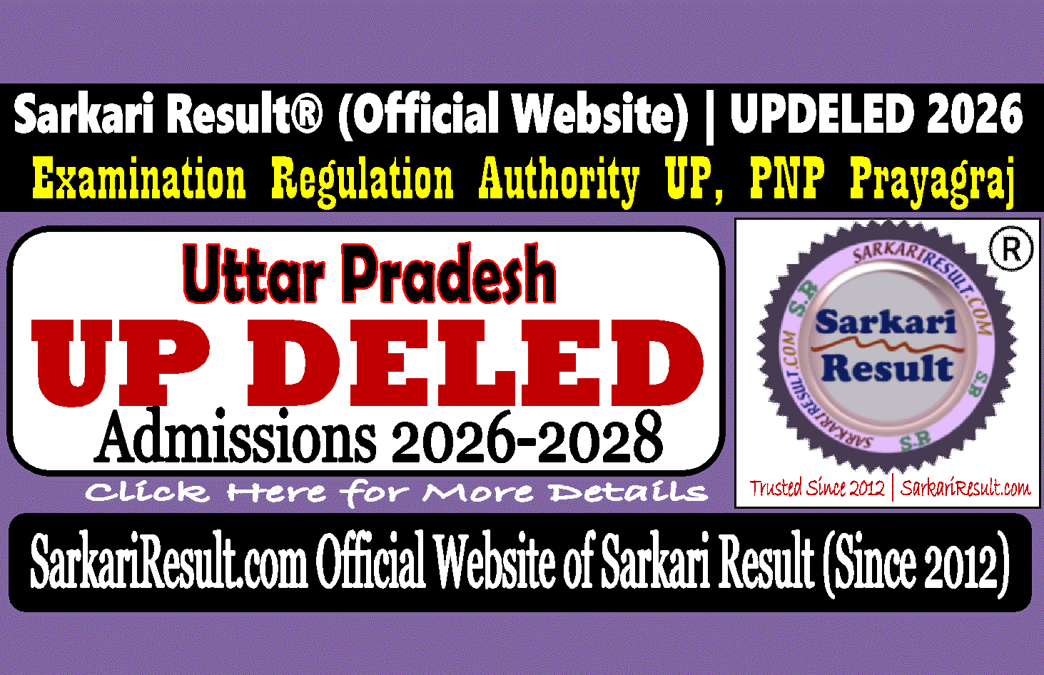 Sarkari Result UP DELED Admissions 2026 UP DELED Admissions 2026 Sarkari Result