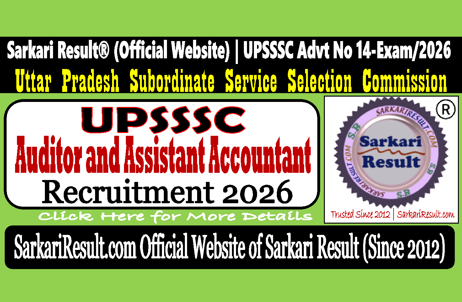 UPSSSC Auditor and Assistant Accountant Recruitment 2026