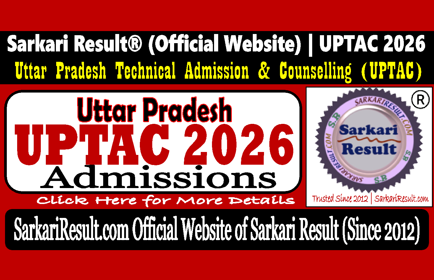UPTAC Admissions 2026