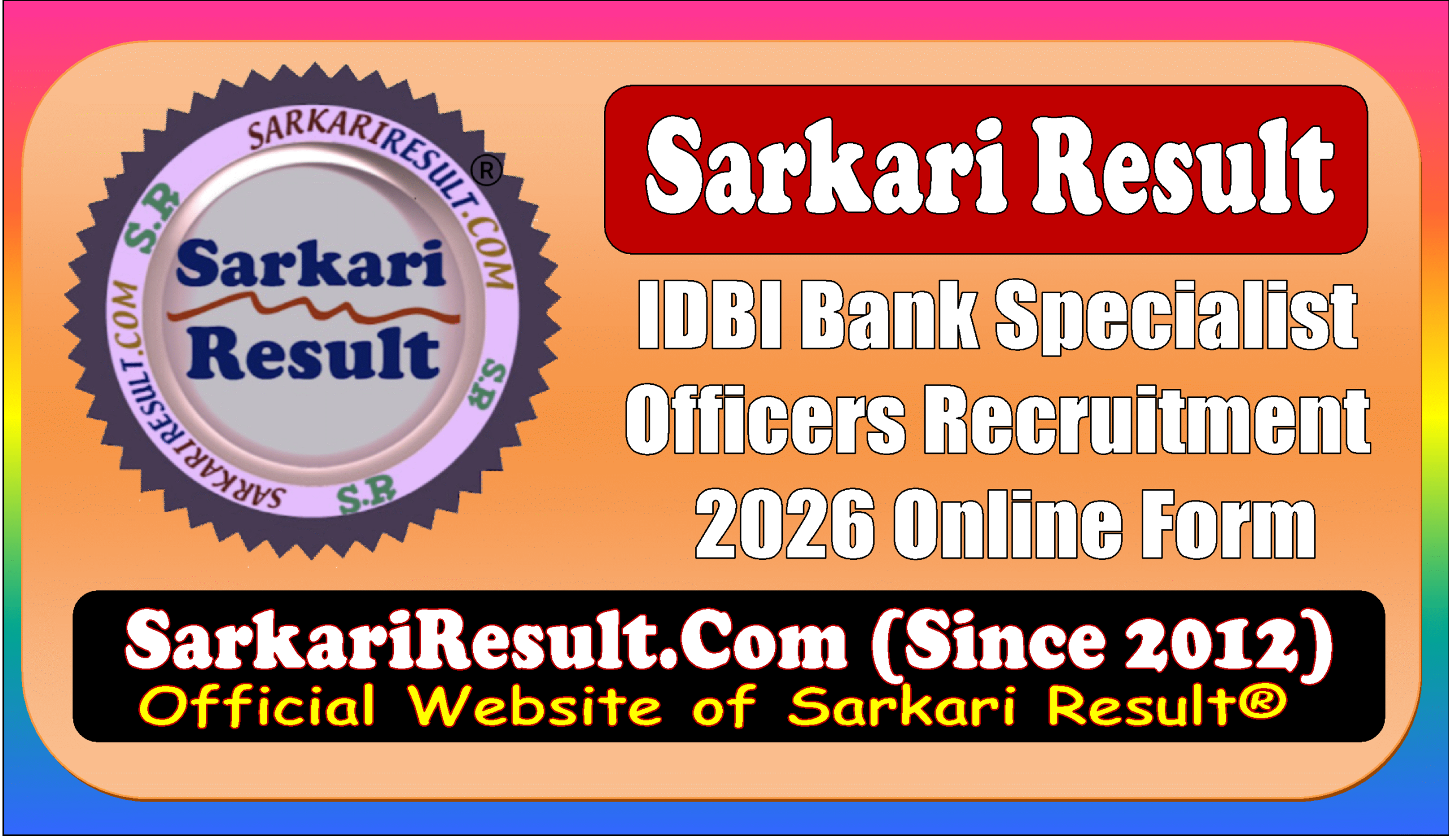 IDBI Bank Specialist Officers 2026