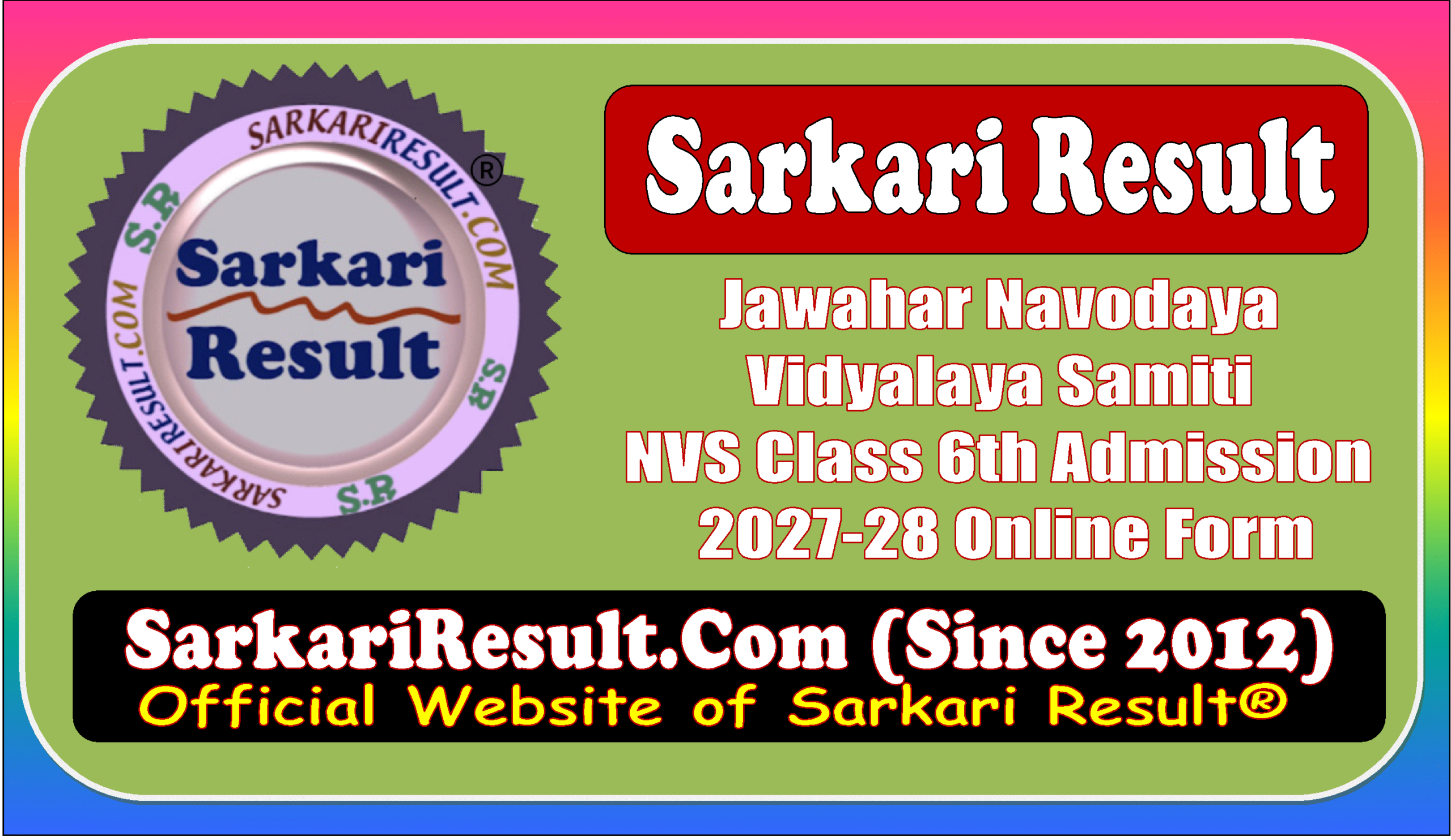 NVS Class 6th Admission 2027