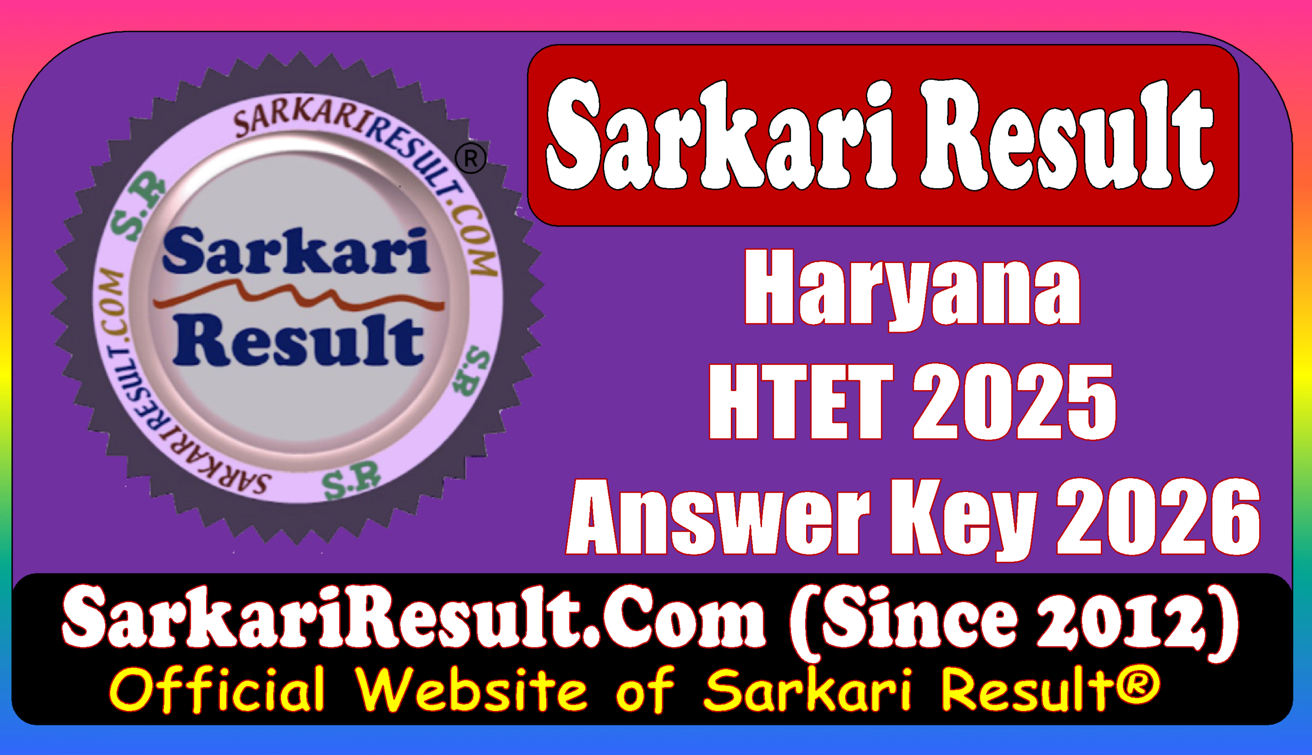 Sarkari Result HTET 2025 Answer Key Download 2026 PDF Sarkari Result HTET 2025 Answer Key Download 2026