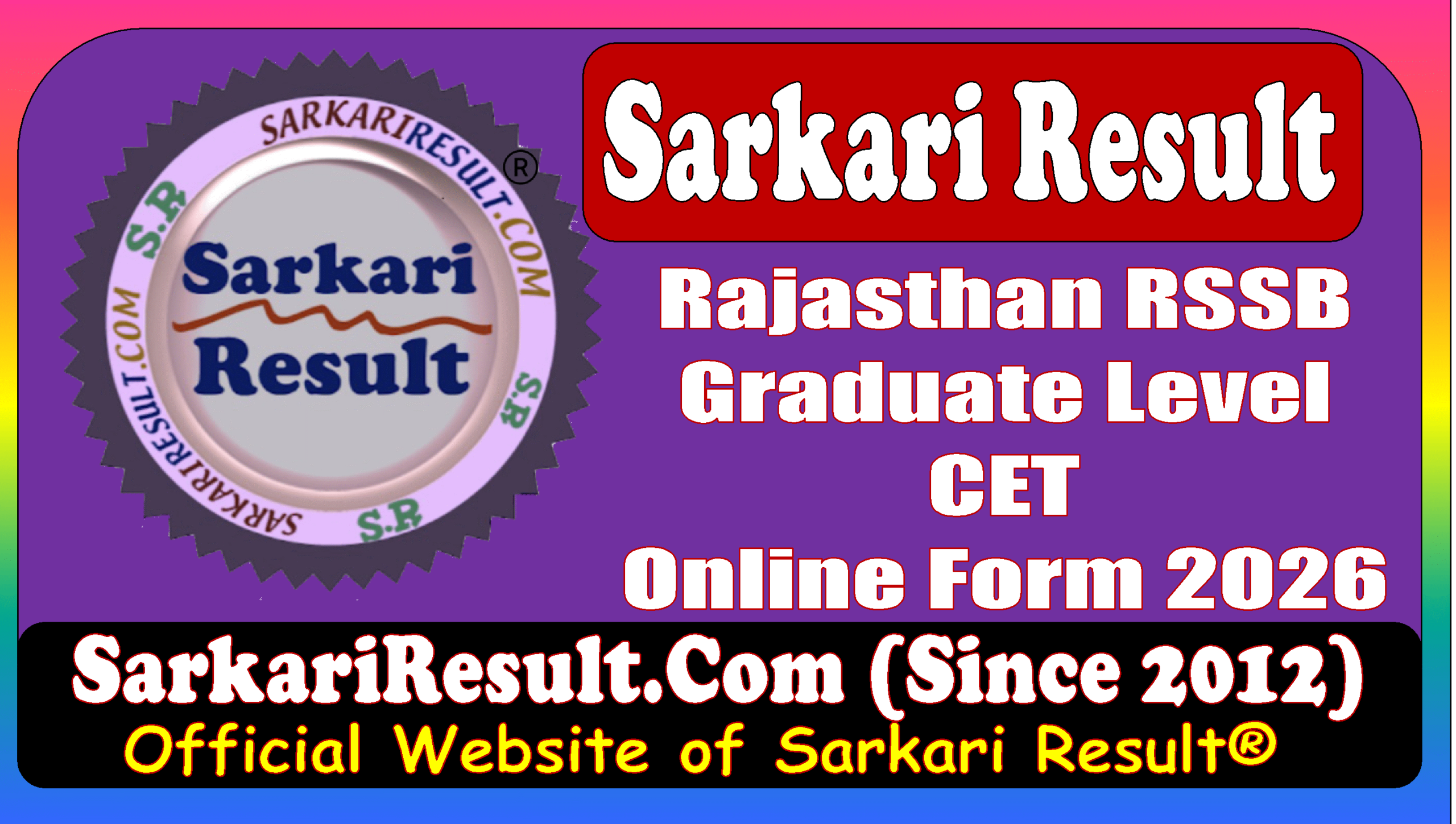 Sarkari Result RSSB Graduate Level CET Online Form 2026 Sarkari Result Com Sarkari Result RSSB Graduate Level CET Online Form 2026