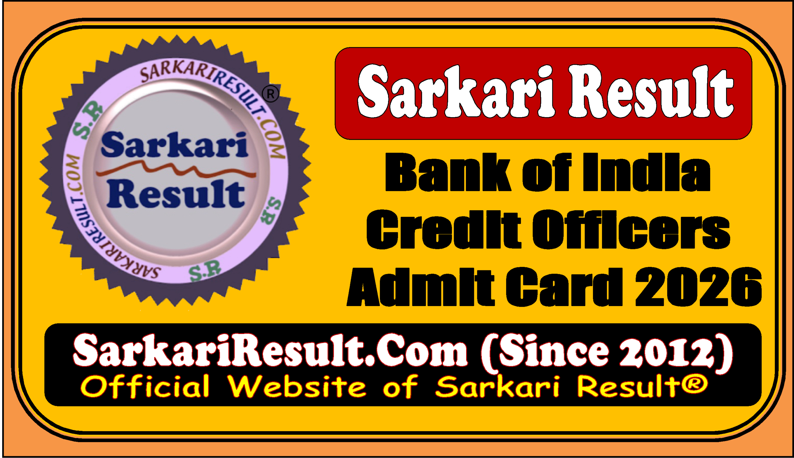 Bank of India Credit Officers Admit Card 2026 Bank of India