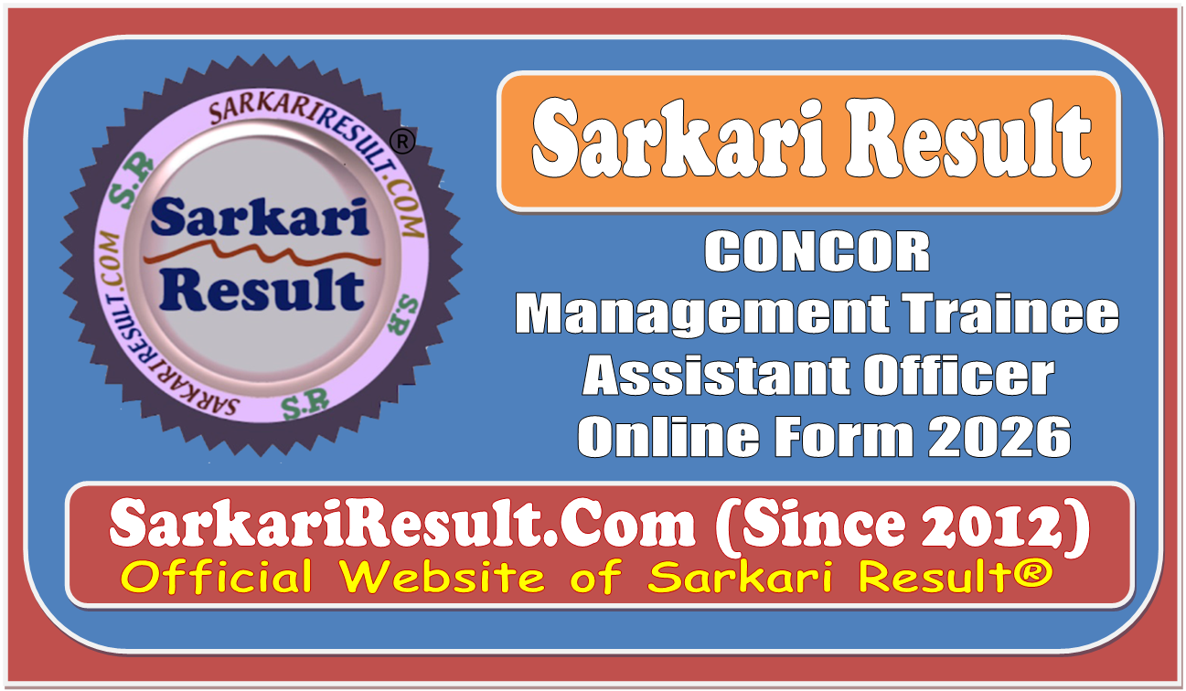 CONCOR Management Trainee Assistant Officer Recruitment 2026 Apply Online CONCOR MT AO