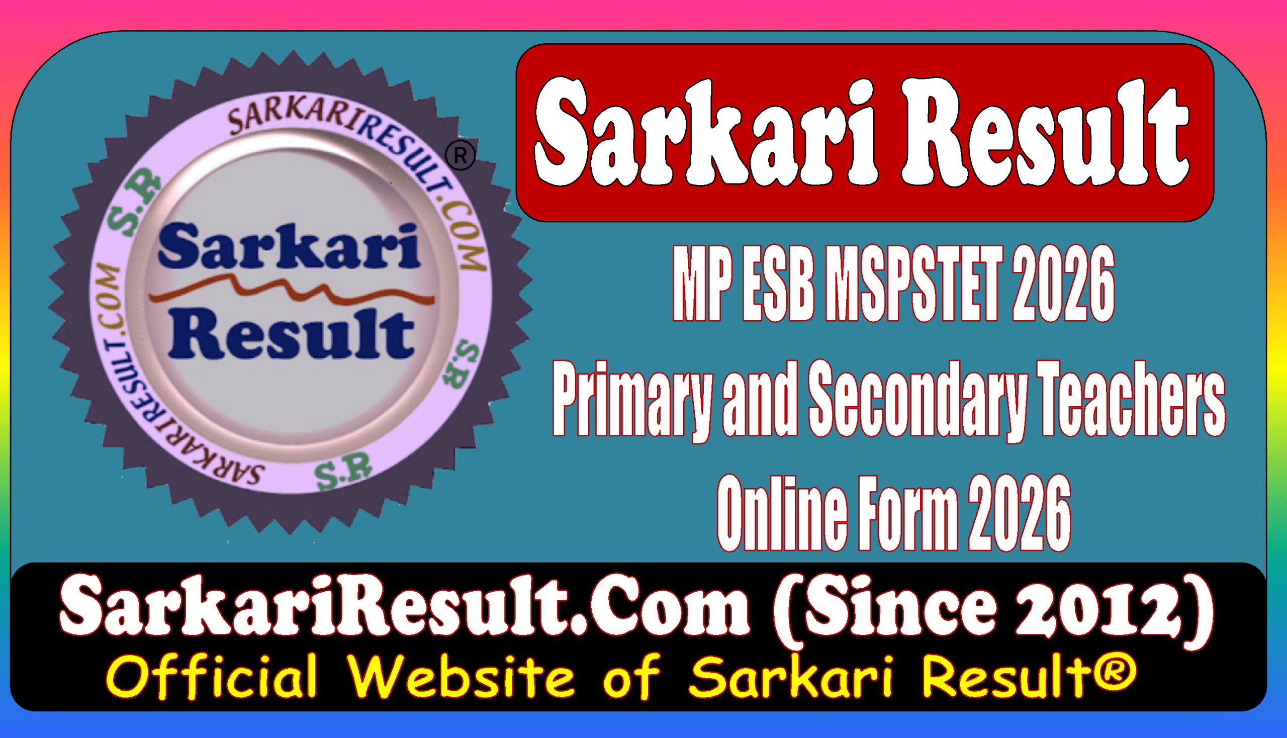 MP Primary and Middle School Teacher MSPSTET 2026 Online form