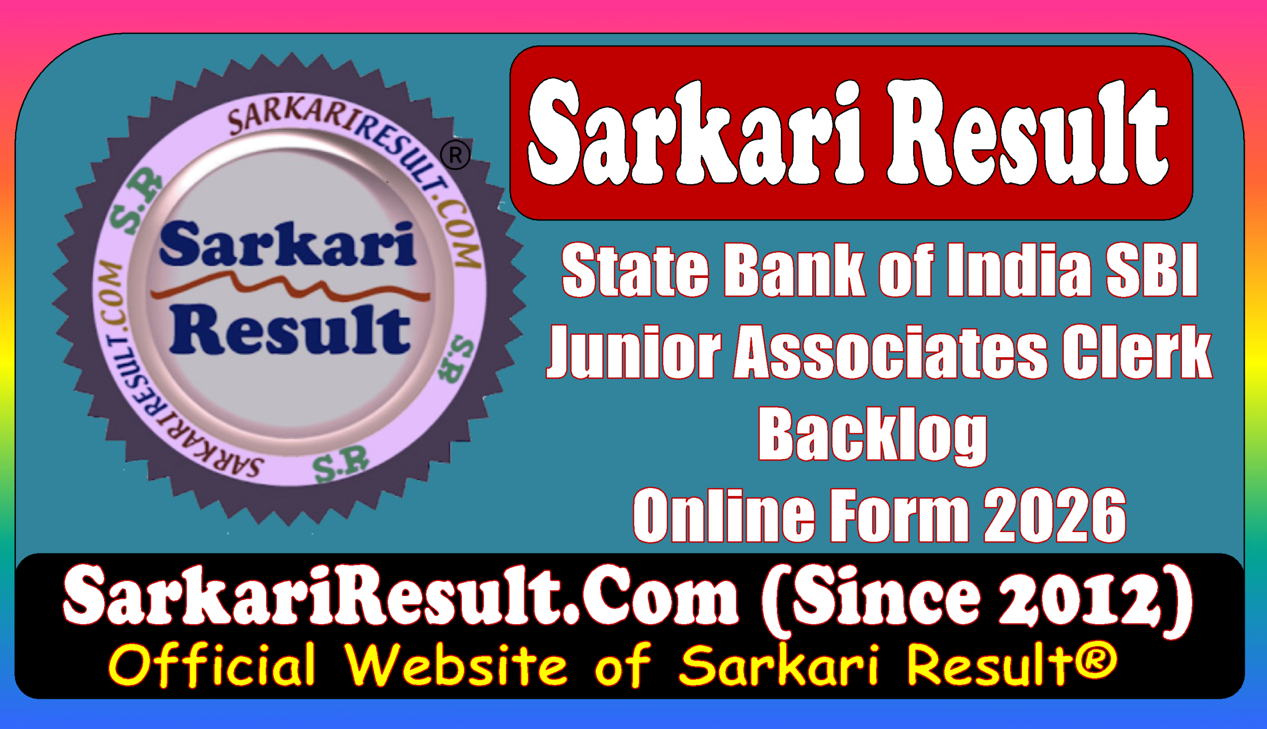 SBI Junior Associates Clerk Backlog Online Form 2026