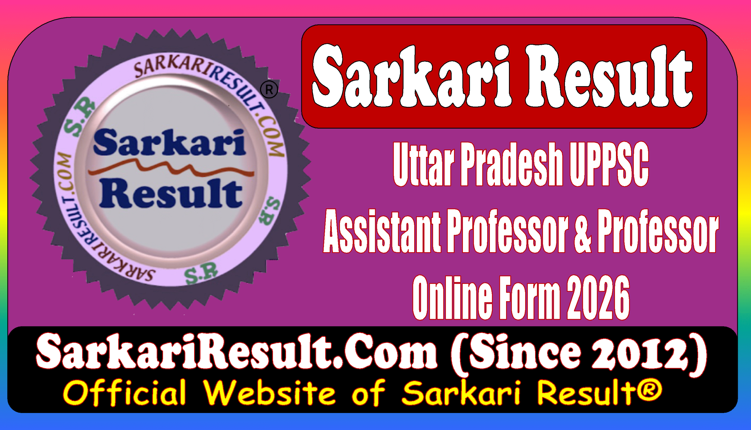 UPPSC Assistant Professor and Professor Online Form 2026