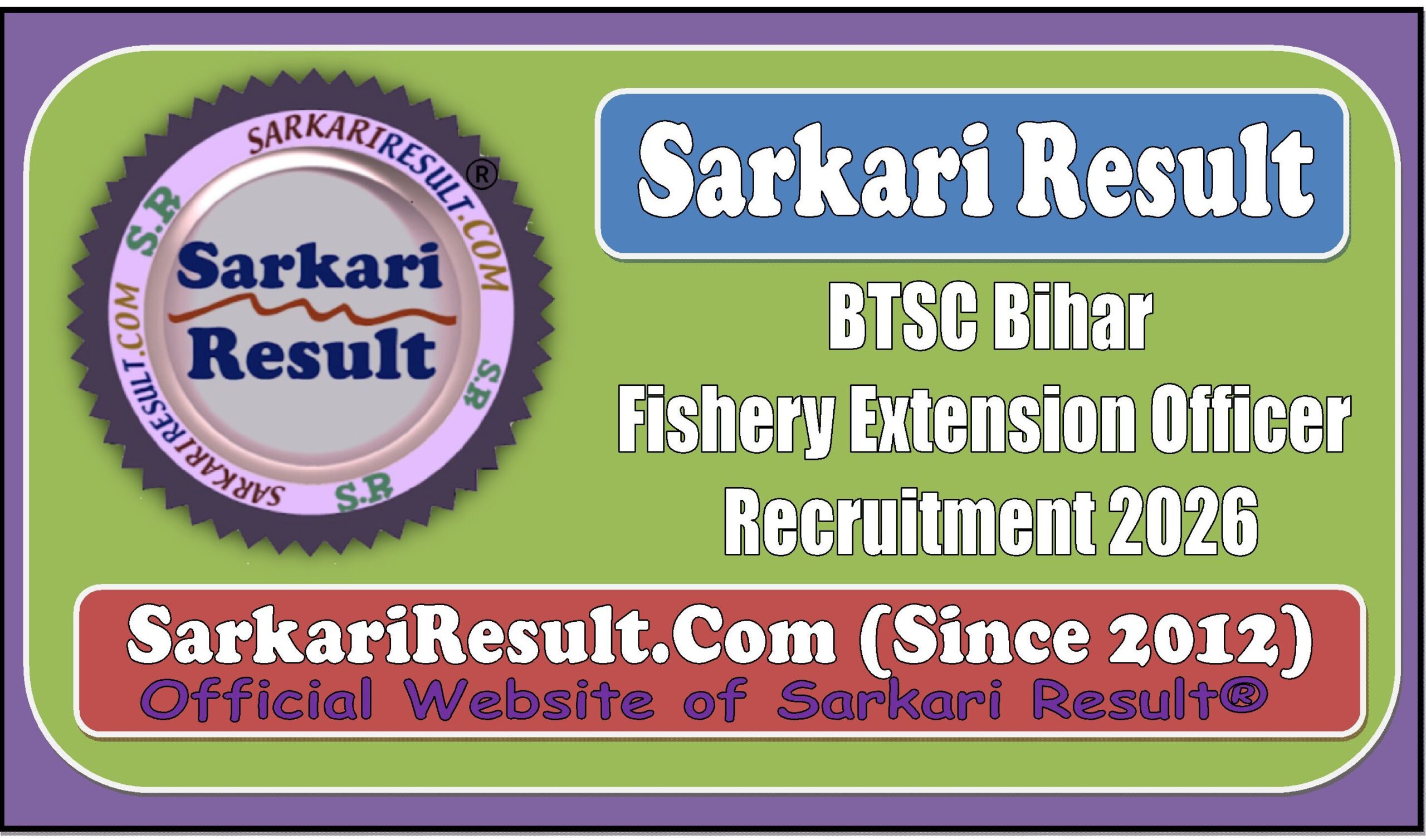 Bihar BTSC Fishery Extension Officer Bihar BTSC
