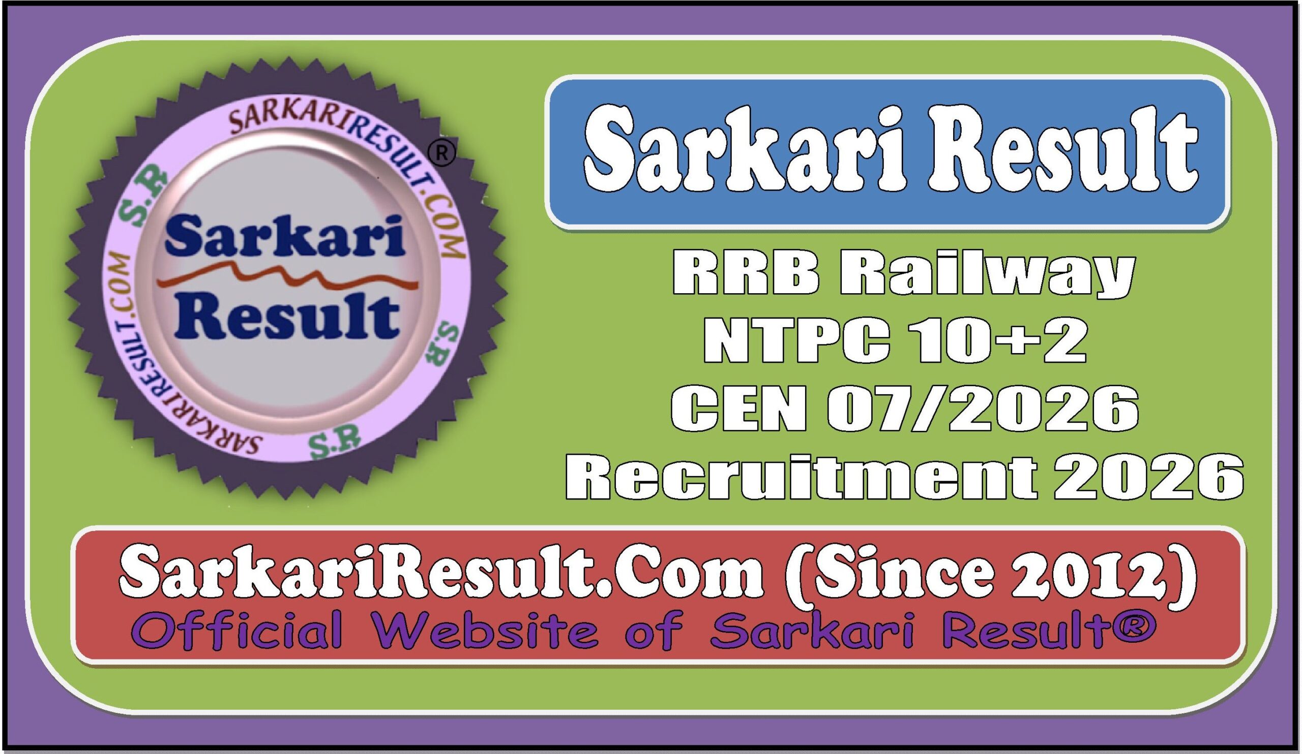 RRB Railway NTPC RRB Railway