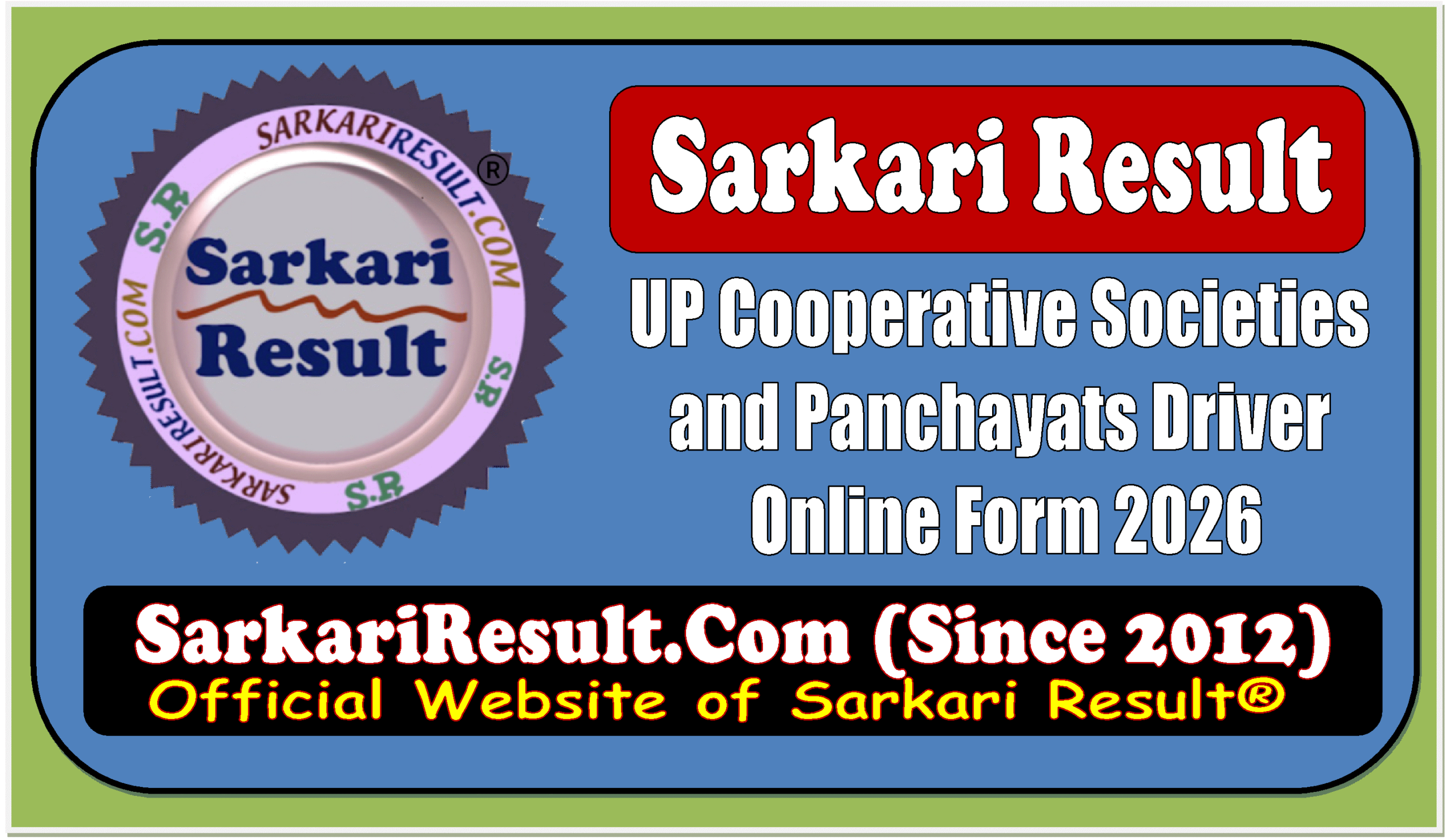 UP Cooperative Societies and Panchayats Driver Recruitment 2026 Apply Online UP Cooperative Societies