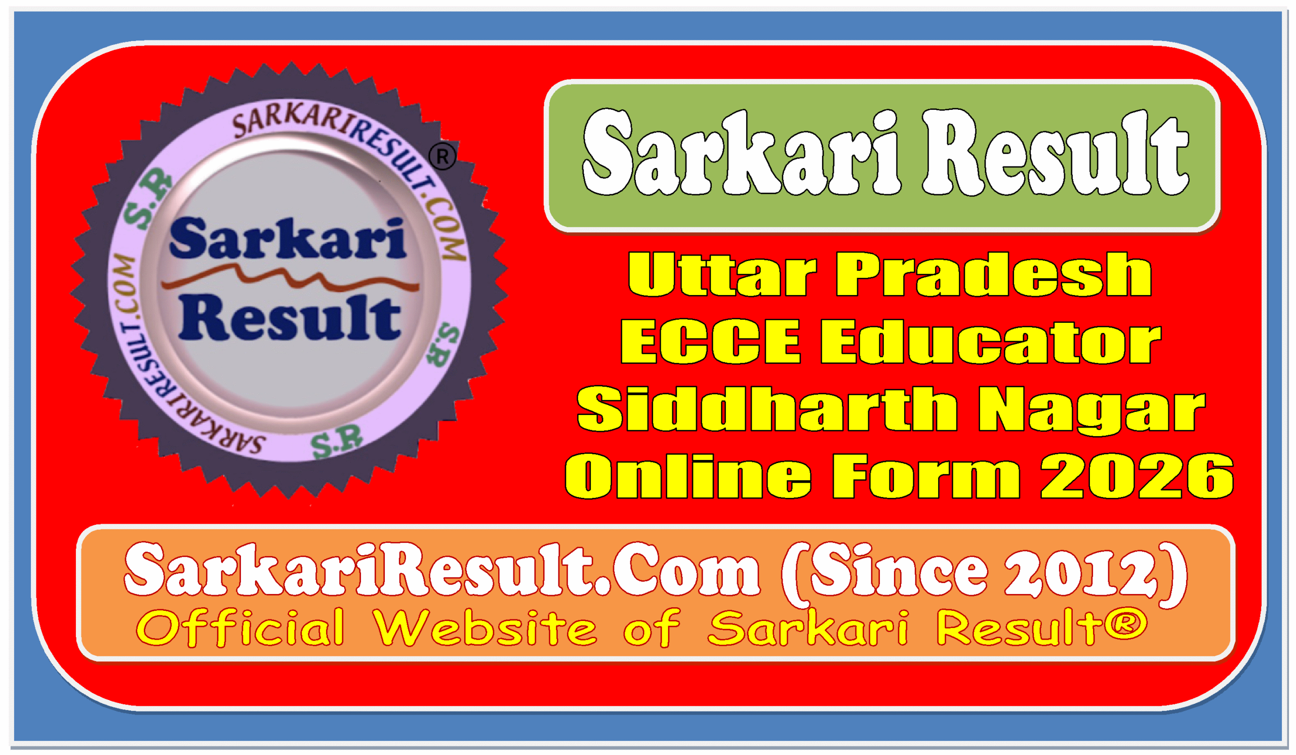 UP ECCE Educator Siddharth Nagar