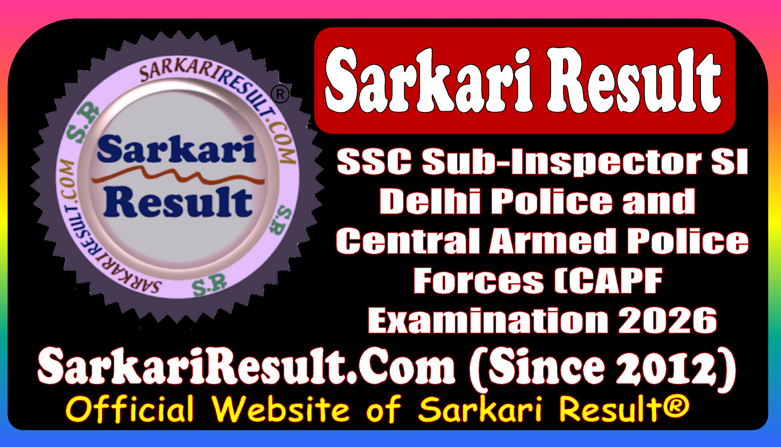 SSC CPO SI Delhi Police and CAPF online Form 2026