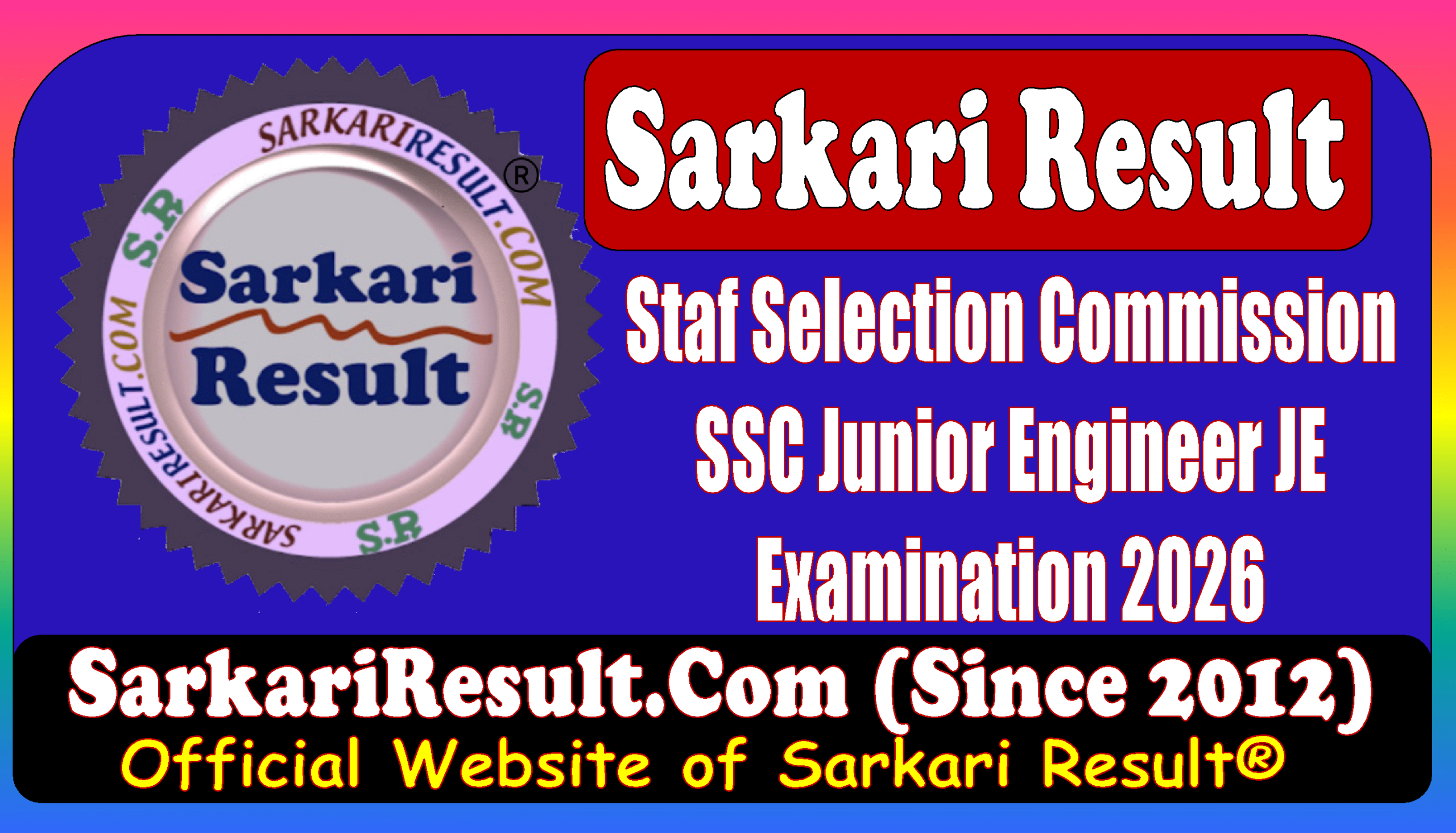 SSC Junior Engineer JE Online Form 2026