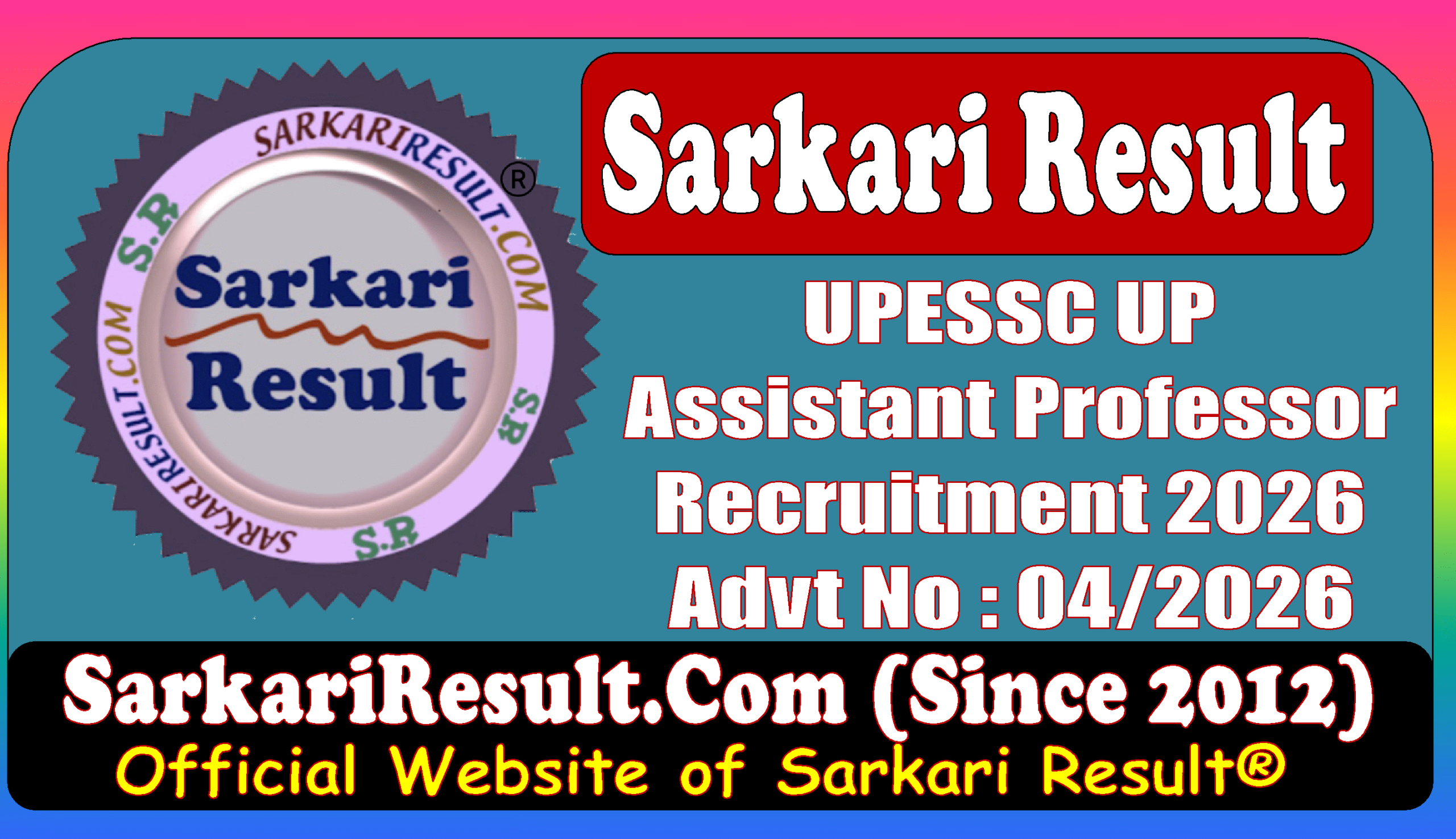 UPESSC UP Assistant Professor Online Form 2026