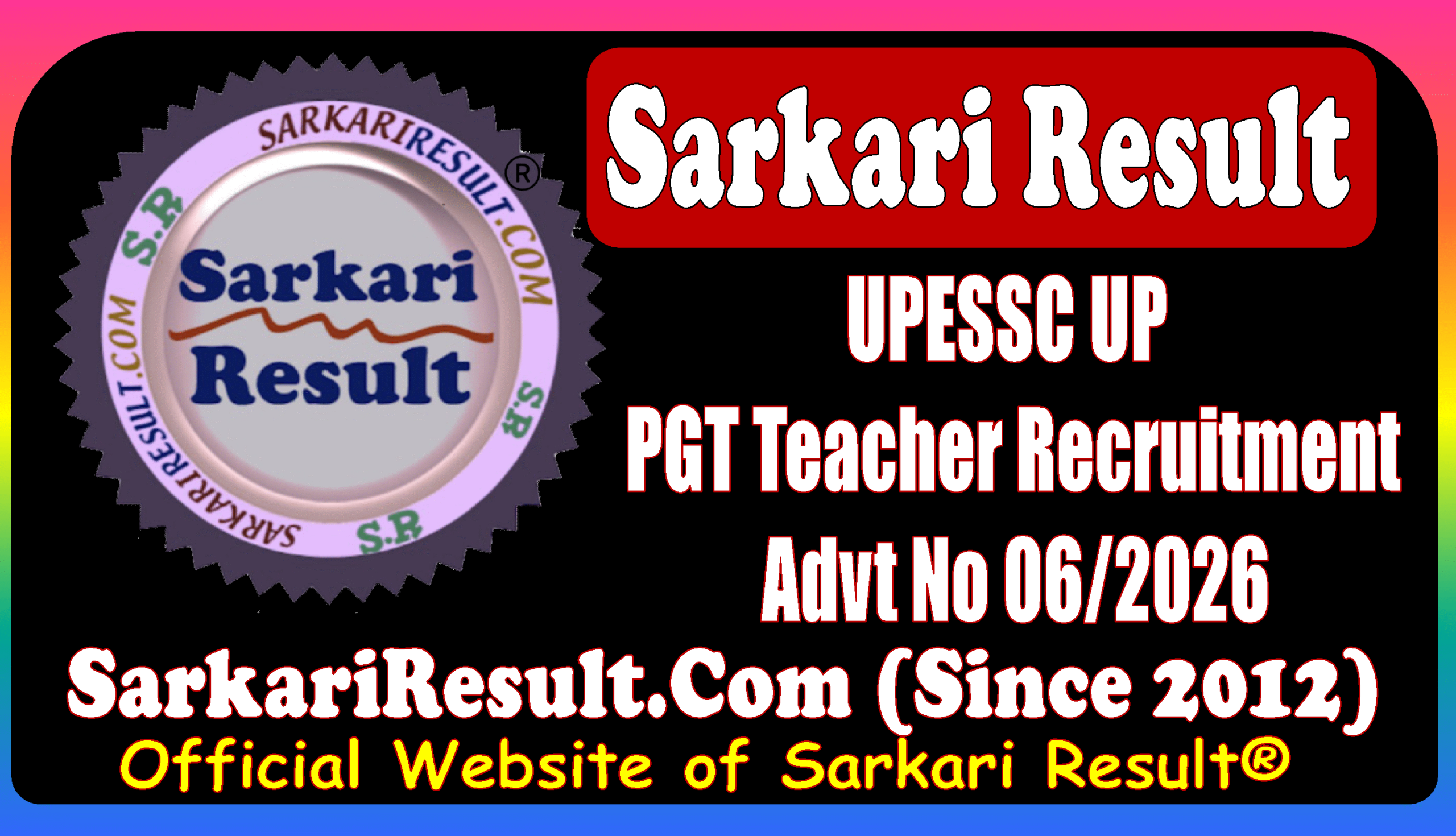 UPESSC UP PGT Teacher Online Form 2026