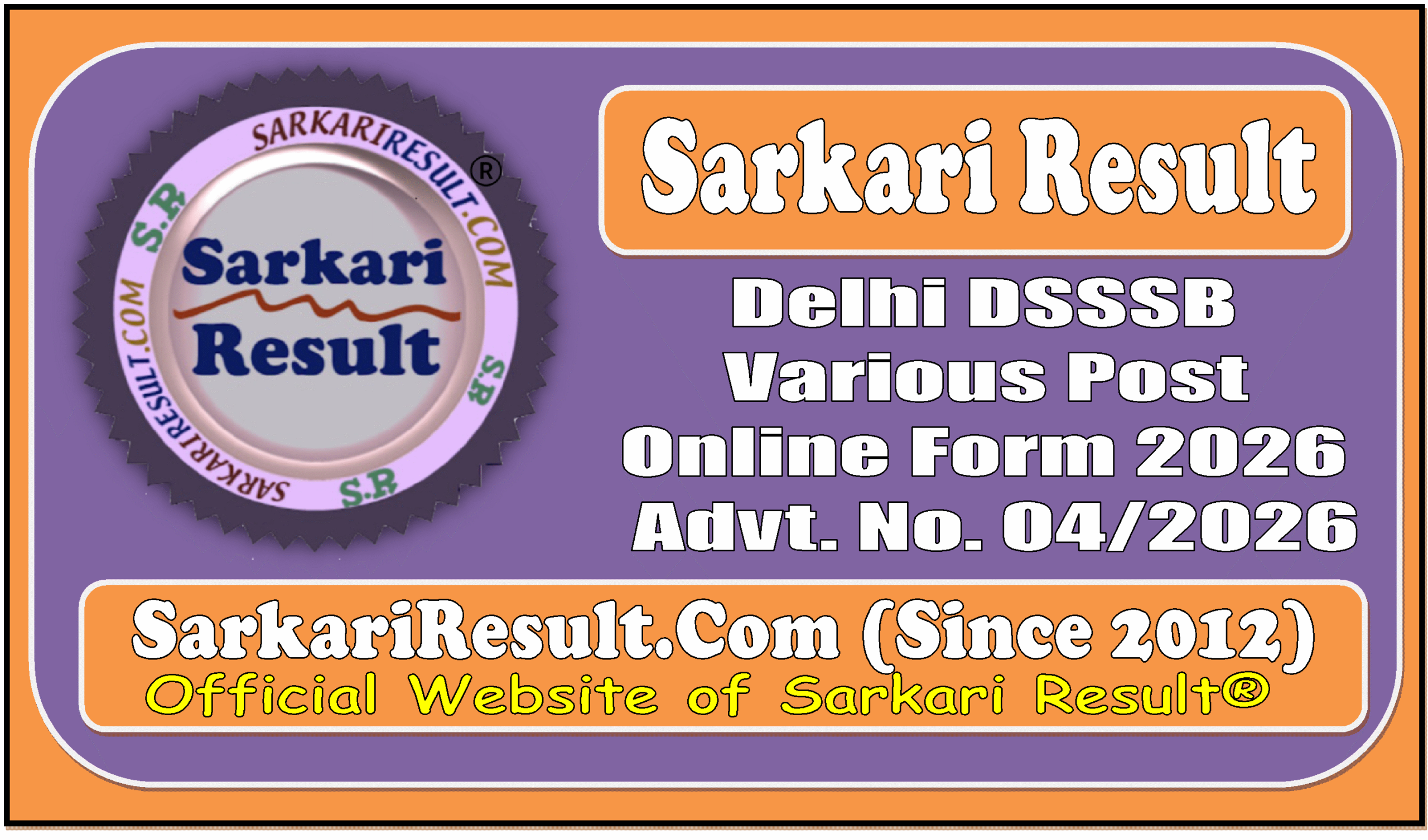 Delhi DSSSB Advt. No.2026